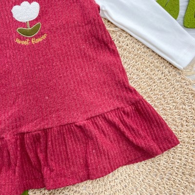 Vestido Manga Longa Sweet Flower - Bordo